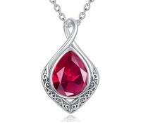 enjoylifecreative Collana da donna con nodo celtico, in argento Sterling 925, con simbolo dell'infinito, pietra portafortuna, gioiello celtico, regalo per donne e ragazze, Argento sterling, Nessuna