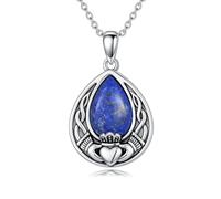 enjoylifecreative Collana da donna con nodo celtico, in argento Sterling 925, con simbolo dell'infinito, pietra portafortuna, gioiello celtico, regalo per donne e ragazze, Argento sterling, Nessuna