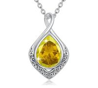 enjoylifecreative Collana da donna con nodo celtico, in argento Sterling 925, con simbolo dell'infinito, pietra portafortuna, gioiello celtico, regalo per donne e ragazze, Argento sterling, Nessuna