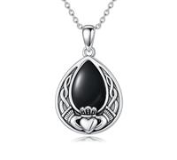 enjoylifecreative Collana da donna con nodo celtico, in argento Sterling 925, con simbolo dell'infinito, pietra portafortuna, gioiello celtico, regalo per donne e ragazze, Argento sterling, Nessuna