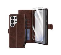 ENKAY Crystal Portafoglio CUSTODIA per Samsung Galaxy S26 Ultra, Marrone