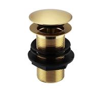 ENKI, W17, ottone spazzolato, non scanalato, attacco standard da 1.1/4 "Pop Up lavabo tappo per lavandino, pulsante clic clack, finitura durevole, accessori da bagno moderni
