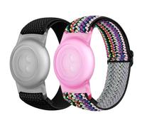 enkic Confezione da 2 cinturini elastici per AirTag Kids, braccialetti regolabili compatibili con cinturini Apple AirTag Finders, morbido cinturino in nylon per AirTag GPS Tracker custodia per bambini