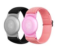 enkic Confezione da 2 cinturini elastici per AirTag Kids, braccialetti regolabili compatibili con cinturini Apple AirTag Finders, morbido cinturino in nylon per AirTag GPS Tracker custodia per bambini