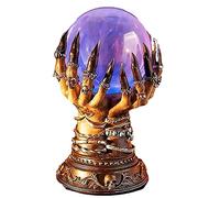 Enkomy Sfera di Cristallo Incandescente di Halloween，Sfera di Plasma Creativa con Dito di Teschio Magico Sfera di Cristallo Trasparente Decorazioni per La Casa Spettrali Ornamenti di Halloween