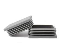 Enkotrade - 21 feltrini lamellari per tubi rettangolari, 60 x 30 mm, copertura per tubo in polietilene, tappi, tappi terminali, grigio