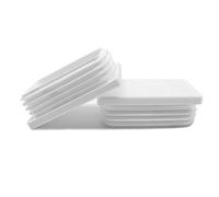 Enkotrade 21 feltrini lamellari per tubi rettangolari, da 60 x 30 mm, coperture/tappi per tubi in polietilene di alta qualità, di colore bianco