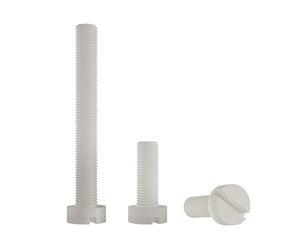 Enkotrade 21 pezzi viti a testa piatta M5, lunghezza 50 mm, con intaglio viti in plastica, assortimento di viti DIN 84, viti in nylon, vite cilindrica in plastica