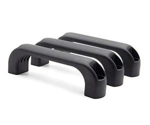 Enkotrade 3 maniglie con fori passanti, larghezza: 200 mm, in plastica, a forma di D, per mobili