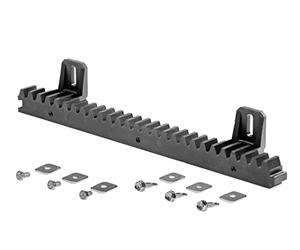 Enkotrade 4 pezzi cremagliera modulo 4 con anima in acciaio per cancelli scorrevoli, lunghezza 400 mm, binario dentato in plastica con set di viti