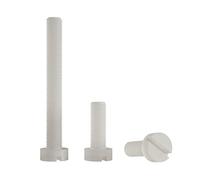 Enkotrade 4 Pezzi Viti a Testa Piatta M6, Lunghezza 25 mm, con Intaglio, Viti in Plastica, Assortimento di Viti DIN 84, Viti in Nylon, Viti Cilindriche