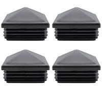 Enkotrade 4 tappi decorativi per recinzioni, a forma di piramide, 60 x 60 mm, colore: nero