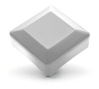 Enkotrade 4 tappi per recinzioni, colore bianco, per dimensioni esterne 50 x 50 mm, tappi per tubi in plastica di alta qualità, a piramide, quadrati, per recinzioni