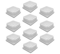 Enkotrade - Tappi lamellari bianchi per tubi quadrati, copertura del tubo in plastica di polietilene di alta qualità, tappo, terminali, tappi | Tappi tubolari quadrati (10, 60 x 60 mm)
