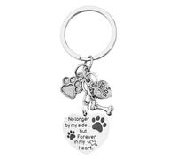 Enkrio Portachiavi commemorativo per cani, regalo commemorativo per animali domestici, con scritta "No longer by my side forever in my heart Paw Print Loss of Dog", regalo commemorativo per animali
