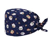 Enkudc - Copricapo a turbante, carino, stampato, da lavoro, a sbuffo, con fascia per il sudore, regolabile, legato dietro, per donne/uomini Stile 2 Taglia unica