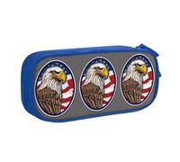 EnkzpoHen American Bald Eagle Print - Astuccio da viaggio ad alta capacità, per ufficio e casa, cerniera a doppio strato, Blu, Taglia unica, Set di zaini per la scuola