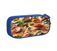 EnkzpoHen Astuccio da viaggio ad alta capacità con stampa 3D Pizza Pepperoni per ufficio e casa, cerniera a doppio strato, Blu, Taglia unica, Set di zaini per la scuola