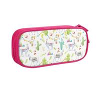 EnkzpoHen Astuccio da viaggio ad alta capacità con stampa alpaca lama cactus bandiera montagna per ufficio e casa, cerniera a doppio strato, rosa, Taglia unica, Set di zaini per la scuola