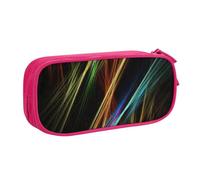 EnkzpoHen Astuccio da viaggio ad alta capacità con stampa artistica con linee colorate, per ufficio e casa, cerniera a doppio strato, rosa, Taglia unica, Set di zaini per la scuola