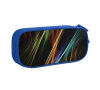 EnkzpoHen Astuccio da viaggio ad alta capacità con stampa artistica con linee colorate, per ufficio e casa, cerniera a doppio strato, Blu, Taglia unica, Set di zaini per la scuola