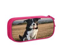EnkzpoHen Astuccio da viaggio ad alta capacità con stampa di cuccioli di cane, per ufficio e casa, cerniera a doppio strato, rosa, Taglia unica, Set di zaini per la scuola