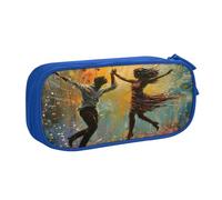 EnkzpoHen Astuccio da viaggio ad alta capacità con stampa di danza con musica, per ufficio e casa, cerniera a doppio strato, Blu, Taglia unica, Set di zaini per la scuola