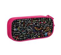 EnkzpoHen Astuccio da viaggio ad alta capacità con stampa di formula matematica, per ufficio e casa, cerniera a doppio strato, rosa, Taglia unica, Set di zaini per la scuola