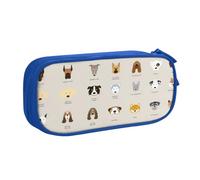 EnkzpoHen Astuccio da viaggio ad alta capacità con stampa di razza canina, per ufficio e casa, cerniera a doppio strato, Blu, Taglia unica, Set di zaini per la scuola