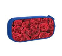 EnkzpoHen Astuccio da viaggio ad alta capacità con stampa di rose rosse, per ufficio e casa, cerniera a doppio strato, Blu, Taglia unica, Set di zaini per la scuola