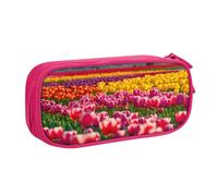 EnkzpoHen Astuccio da viaggio ad alta capacità con stampa di tulipani colorati per ufficio e casa, cerniera a doppio strato, rosa, Taglia unica, Set di zaini per la scuola