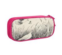 EnkzpoHen Astuccio da viaggio ad alta capacità con stampa erba e colomba per ufficio e casa, cerniera a doppio strato, rosa, Taglia unica, Set di zaini per la scuola