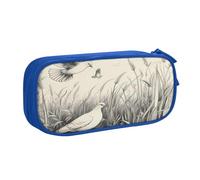 EnkzpoHen Astuccio da viaggio ad alta capacità con stampa erba e colomba per ufficio e casa, cerniera a doppio strato, Blu, Taglia unica, Set di zaini per la scuola