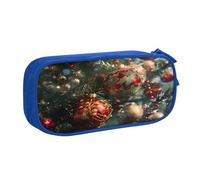 EnkzpoHen Astuccio da viaggio ad alta capacità con stampa Merry Christmas per ufficio e casa, cerniera a doppio strato, Blu, Taglia unica, Set di zaini per la scuola