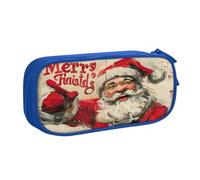 EnkzpoHen Astuccio da viaggio ad alta capacità con stampa Merry Christmas per ufficio e casa, cerniera a doppio strato, Blu, Taglia unica, Set di zaini per la scuola