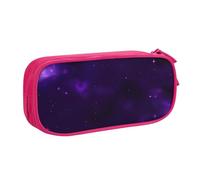 EnkzpoHen Astuccio da viaggio ad alta capacità con stampa stellata viola con galassia, per ufficio e casa, cerniera a doppio strato, rosa, Taglia unica, Set di zaini per la scuola