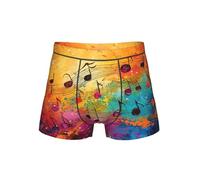 EnkzpoHen Biancheria intima da uomo con stampa di note musicali, morbida cintura elastica, adatta per l'uso quotidiano, Nero , S