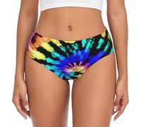 EnkzpoHen Biancheria intima triangolare da donna senza cuciture con stampa tribù esotica tie dye, comfort, morbido elasticizzato, mutandine non visibili, Nero , M
