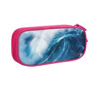 EnkzpoHen Big Ocean Wave - Astuccio da viaggio ad alta capacità, con stampa HD, per ufficio e casa, cerniera a doppio strato, rosa, Taglia unica, Set di zaini per la scuola