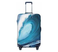 EnkzpoHen Big Ocean Wave - Copertura elastica per valigia, con stampa HD, adatta per viaggi di lavoro e vacanze (da S a XL), Nero , M