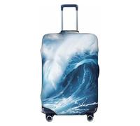 EnkzpoHen Big Ocean Wave - Copertura elastica per valigia, con stampa HD, adatta per viaggi di lavoro e vacanze (da S a XL), Nero , M
