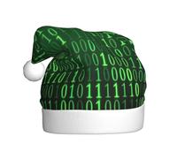 EnkzpoHen Cappello di Natale unisex con stampa Hacker Era,Decorazione per feste di vacanza,Comodo copricapo natalizio