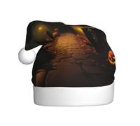 EnkzpoHen Cappello di Natale unisex spaventoso di Halloween stampa,Decorazione del partito di vacanza,Comodo copricapo di Natale