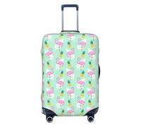 EnkzpoHen Copertura elastica per valigia con stampa di fenicottero rosa e ananas, adatta per viaggi di lavoro e vacanze (da S a XL), Nero , M