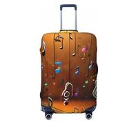 EnkzpoHen Copertura elastica per valigia, con stampa di note musicali, adatta per viaggi di lavoro e vacanze (da S a XL), Nero , L