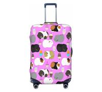 EnkzpoHen Copertura elastica per valigie con stampa di porcellini d'India e cupcake, adatta per viaggi di lavoro e vacanze (da S a XL), Nero , L