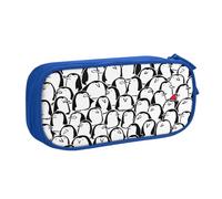 EnkzpoHen Elegante astuccio da viaggio ad alta capacità con stampa di una folla di pinguini, per ufficio e casa, cerniera a doppio strato, Blu, Taglia unica, Set di zaini per la scuola