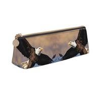 EnkzpoHen Flying Eagle Print Pencil Case, compatto ed elegante astuccio in pelle con cerniera, elegante, portatile