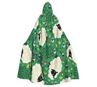 EnkzpoHen Mantello con cappuccio a lunghezza intera con stampa di pecore del fumetto carino per adulti, per feste, cosplay ed eventi di carnevale