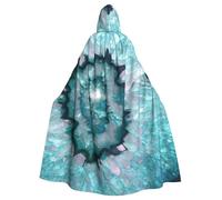 EnkzpoHen Mantello con cappuccio a lunghezza intera con stampa in agata color foglia di tè per adulti, per feste, cosplay ed eventi di carnevale